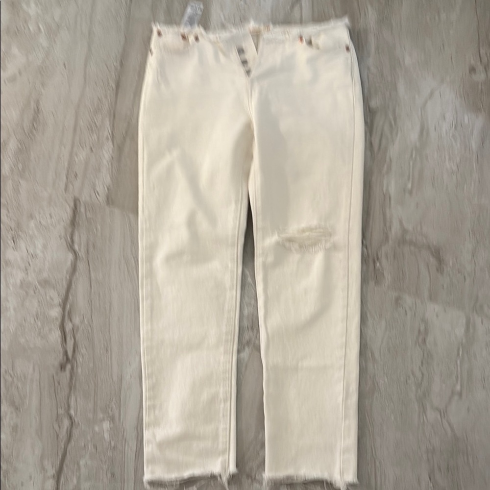 Levi's Cream Straight Leg Jeans